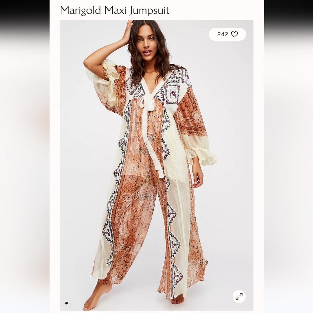 ♦️RARE♦️Free People Marigold Maxi Jumpsuit, Size XS FIRM PRICE